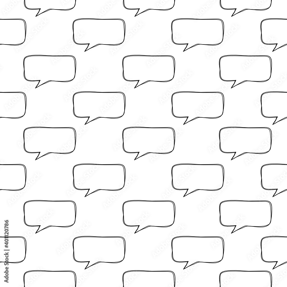 Speech bubbles seamless pattern on white background. Speech bubbles seamless pattern on white background.