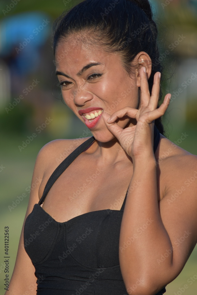 Fototapeta premium A Female And Okay Sign