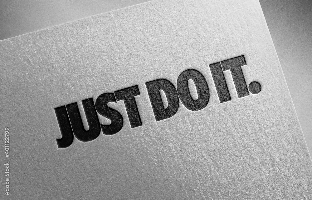 Nike just do it icon logo paper texture illustration Stock Photo | Adobe  Stock