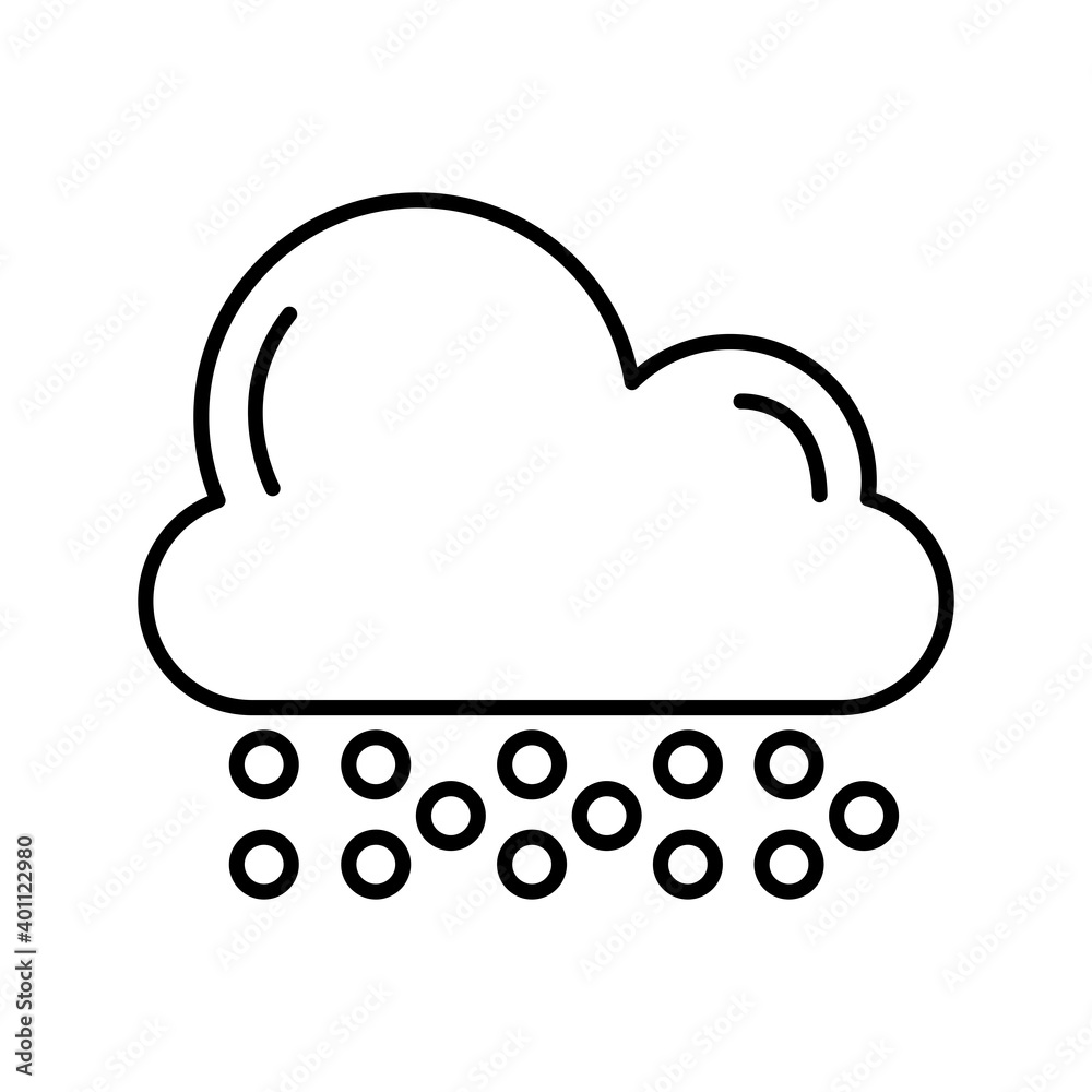 cloud with snow weather line style icon cloud with snow weather line style icon