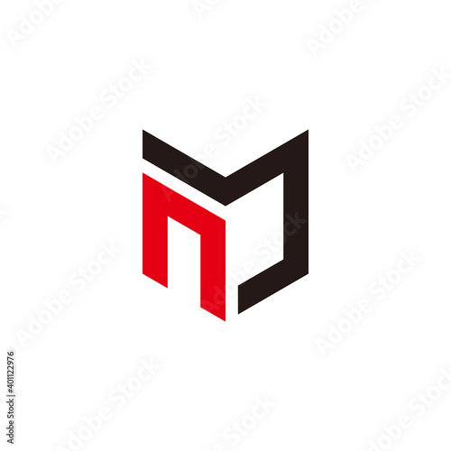 letter nm simple abstract simple flat geometric logo vector