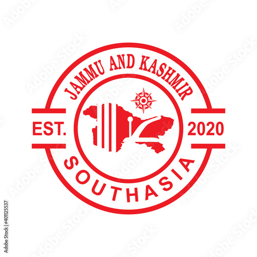 jammu and kashmir map vector , india logo