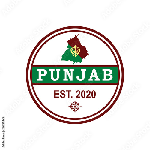 punjab map vector , india logo