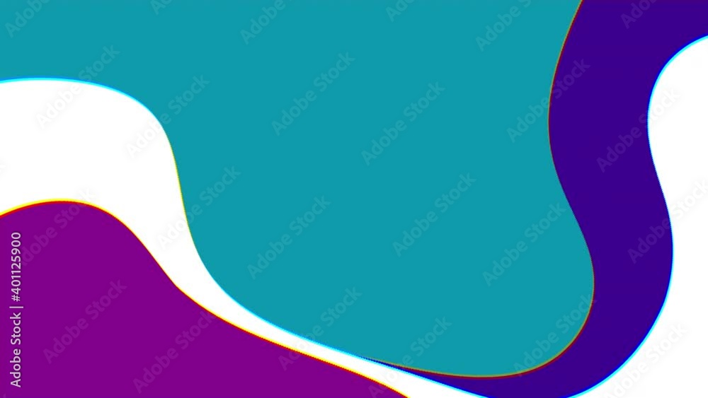 Abstract animation with wiggling curves. An animation with flat colors.