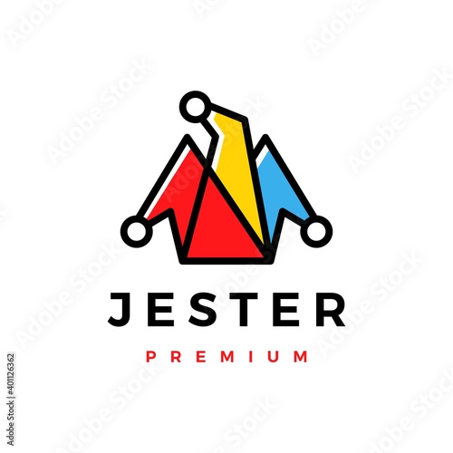 jester hat logo vector icon illustration