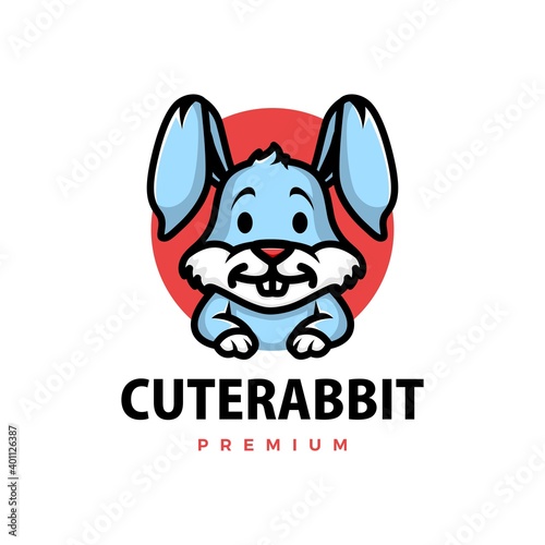 cute rabbit cartoon logo vector icon illustration © gaga vastard
