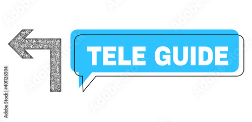 Chat Tele Guide blue cloud frame and wire frame turn left. Frame and colored area are misplaced for Tele Guide text, which is located inside blue colored cloud.