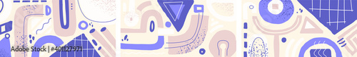 Set of hand drawn pastel various shapes and doodle objects. Abstract contemporary modern trendy vector illustration