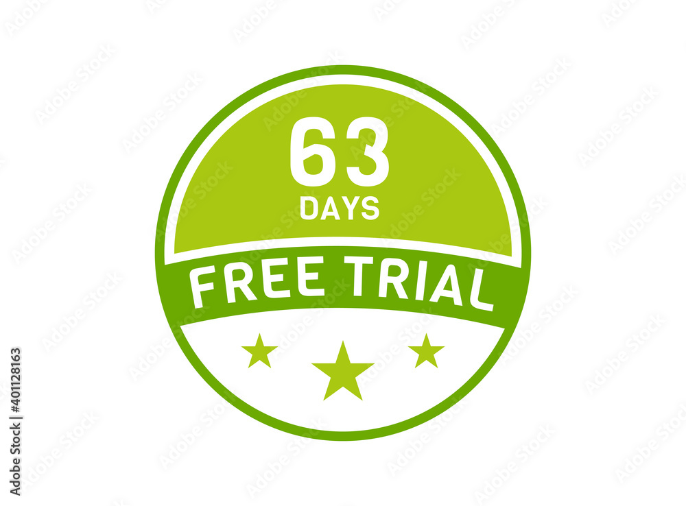 63 days free trial. 63 day Free trial badges