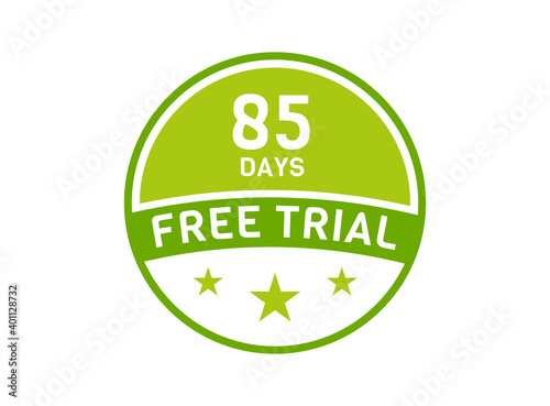85 days free trial. 85 day Free trial badges