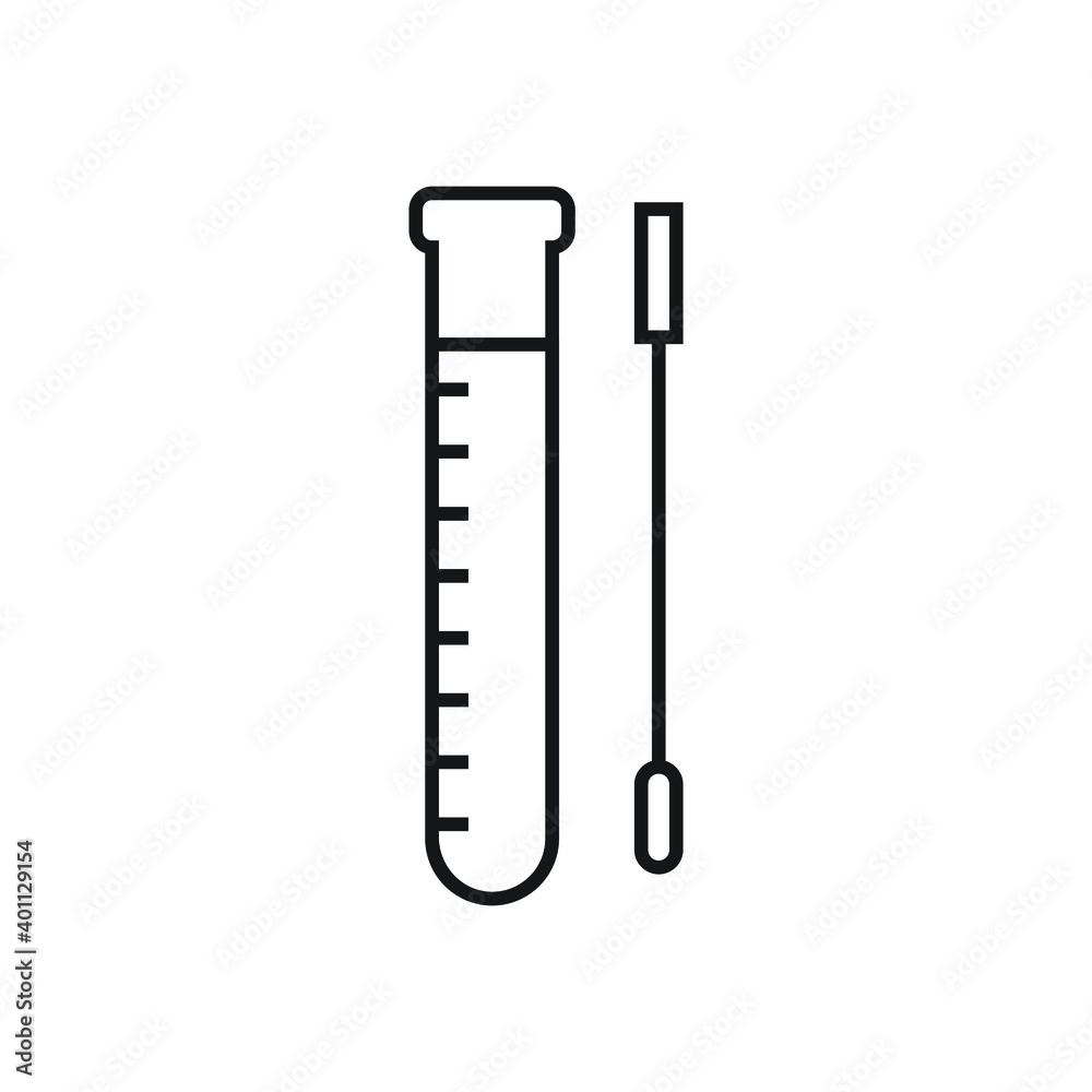 Swab test icon design isolated on white background Swab test icon design isolated on white background