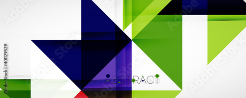 Geometric abstract background. Techno color triangle shapes. Vector illustration for covers, banners, flyers and posters and other designs