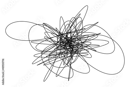 Messy string flat illustration. Vector style is a flat image of messy string on a white background.