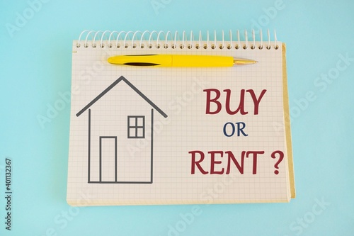 Decision at a crossroad Buy or Rent. Business concept for Doubt between buying a house or get it for rented