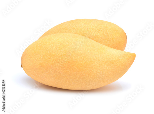 Ripe mango Yellow fruit isolate on white background.
