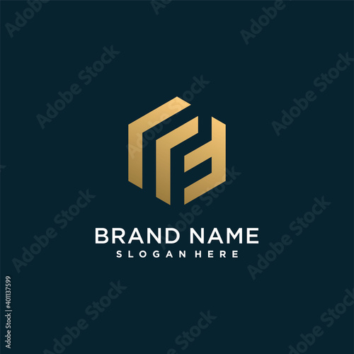 Golden letter logo for company or person with initial F, creative, editable, Premium Vector part 10