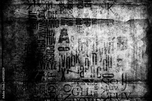 Abstract grunge lettering background. Urban art illustration. Cyberpunk style 