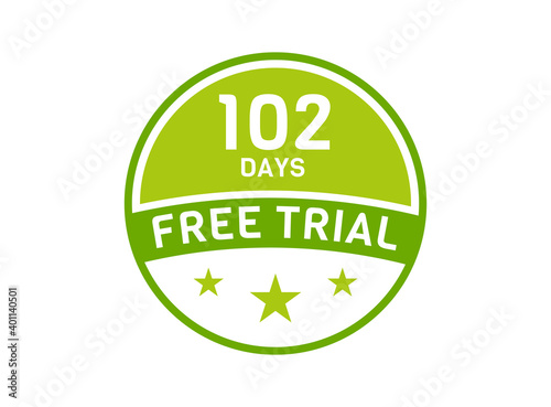 102 days free trial. 102 day Free trial badges