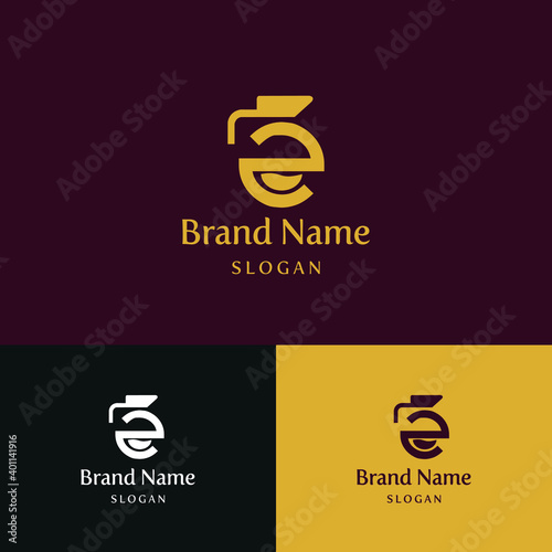 Initial letter Z for Coffee shop and store logo concept with fluid icon and teapot