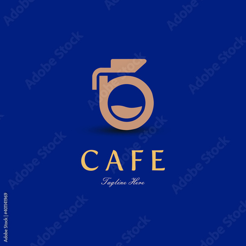 Initial letter B for Coffee shop and store logo concept with fluid icon and teapot