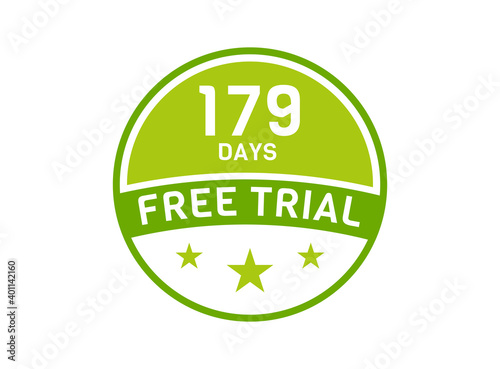 179 days free trial. 179 day Free trial badges