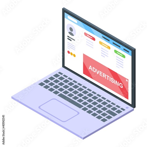 Monetization advertising icon. Isometric of monetization advertising vector icon for web design isolated on white background