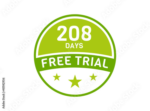 208 days free trial. 208 day Free trial badges