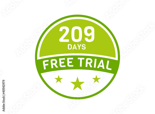 209 days free trial. 209 day Free trial badges