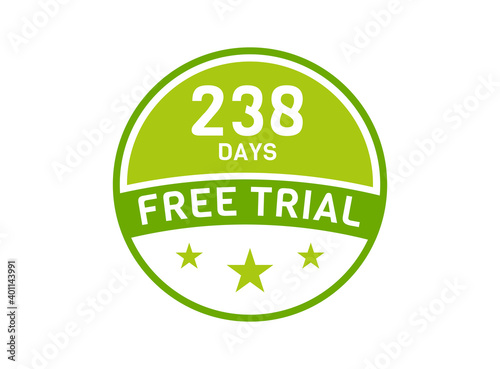 238 days free trial. 238 day Free trial badges