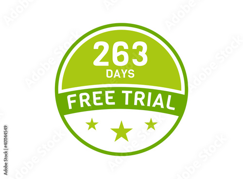 263 days free trial. 263 day Free trial badges