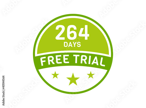 264 days free trial. 264 day Free trial badges