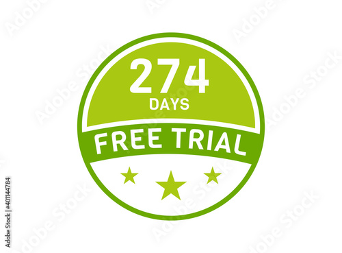 274 days free trial. 274 day Free trial badges