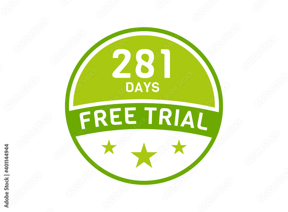 281 days free trial. 281 day Free trial badges