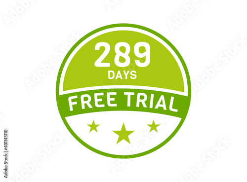 289 days free trial. 289 day Free trial badges