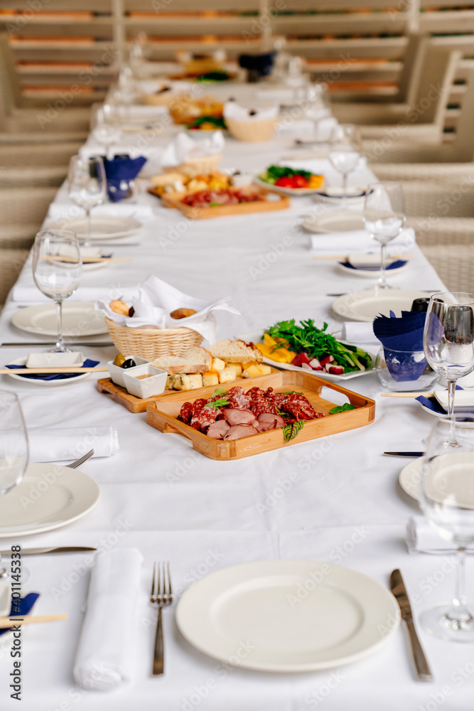table served with light meat and fish snacks. table served with light meat and fish snacks.