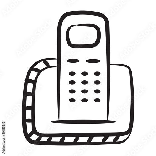 
Doodle design of cordless phone icon
