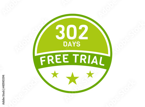 302 days free trial. 302 day Free trial badges