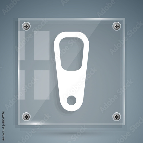 White Pumice for feet icon isolated on grey background. Foot cleaning. Skin beauty cosmetology leg care. Square glass panels. Vector.