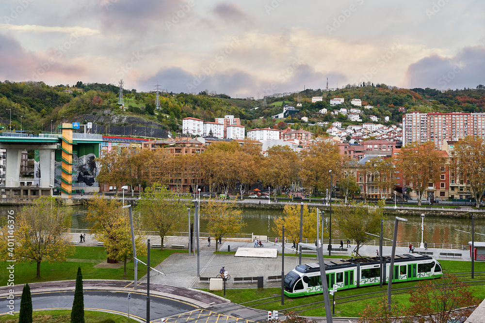 Tram in Bilbao, Biscay, Basque Country, Euskadi, Euskal Herria,