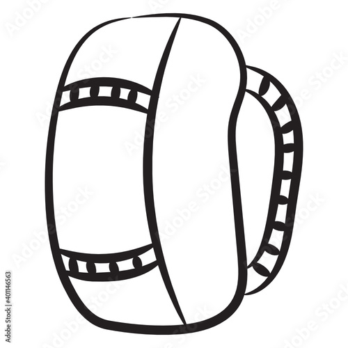 
Rucksack, travelling bag in linear stroke icon
