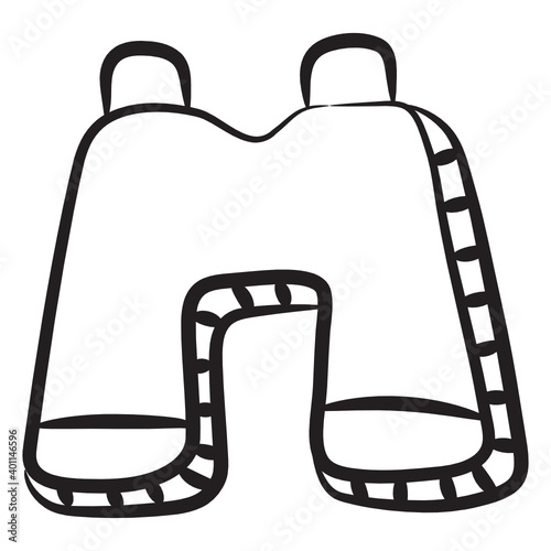 
A spyglass binoculars icon, doodle design
