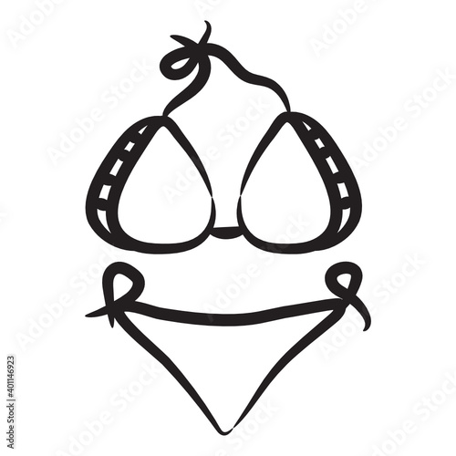 
Lingerie doodle icon, bra with panties
