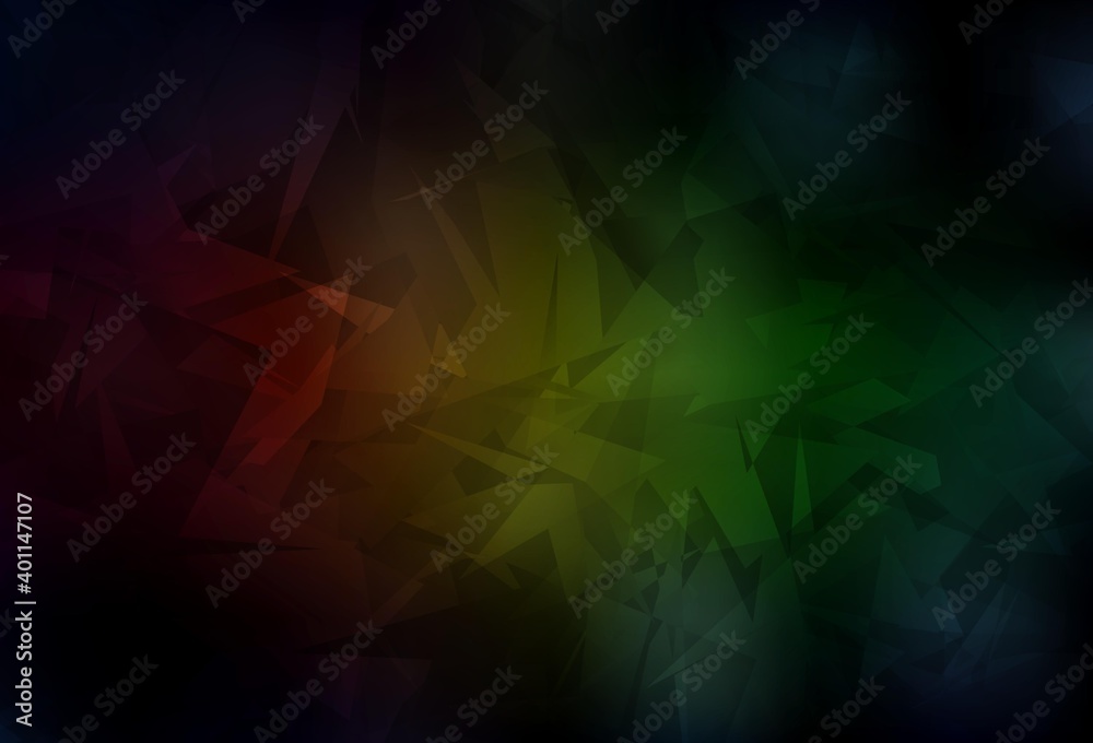 Dark Green, Red vector pattern with random polygonals.