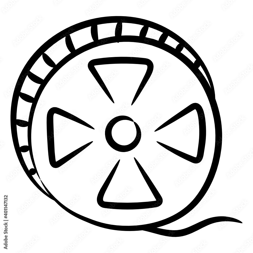 Filmmaking storage tool, hand drawn icon of movie tape
Filmmaking storage tool, hand drawn icon of movie tape