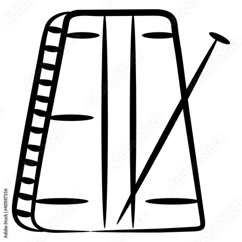 
Glockenspiel device, doodle icon of xylophone 
