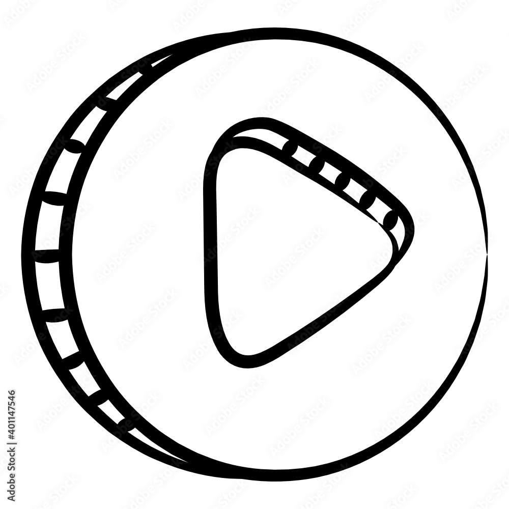 
Hand drawn icon of media player 
