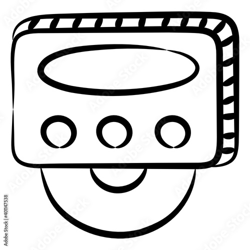 
Cd player icon, hand drawn vector design.
