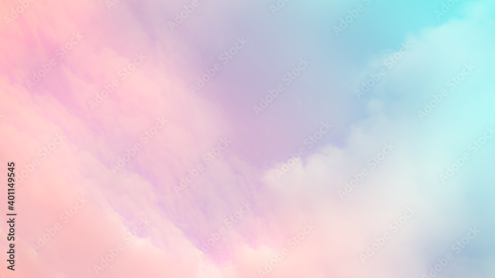 Cloud Sky Pastel Background,Rainbow Pink Blue Colorful Gradation Sky Abstract Texture,Gradient Smooth wallpaper Sunny Freedom Tranquil Design,Spring Summer Backdrop,Sweet Pattern Nature Environment. - obrazy, fototapety, plakaty 