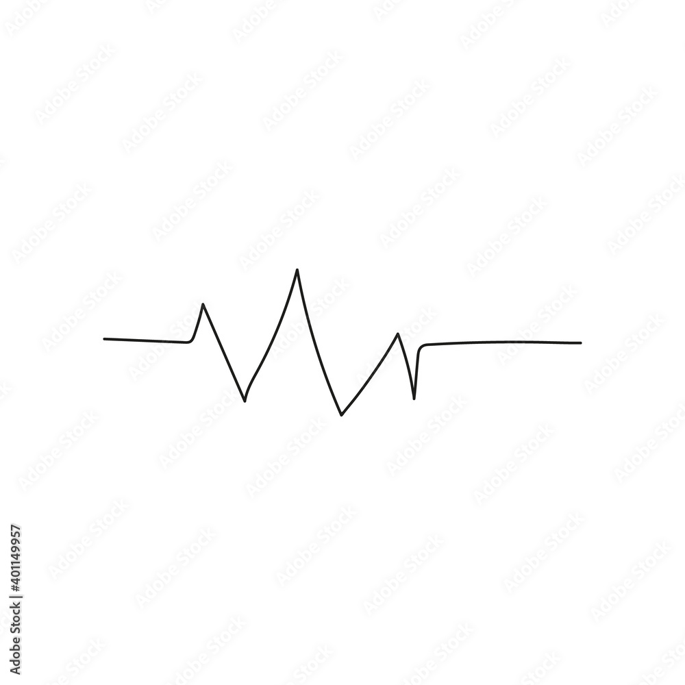 Black Heart beat monitor pulse line art icon for medical apps and websites isolated on white background EPS 10