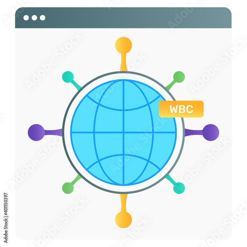 
Flat gradient vector of semantic web, global connections 
